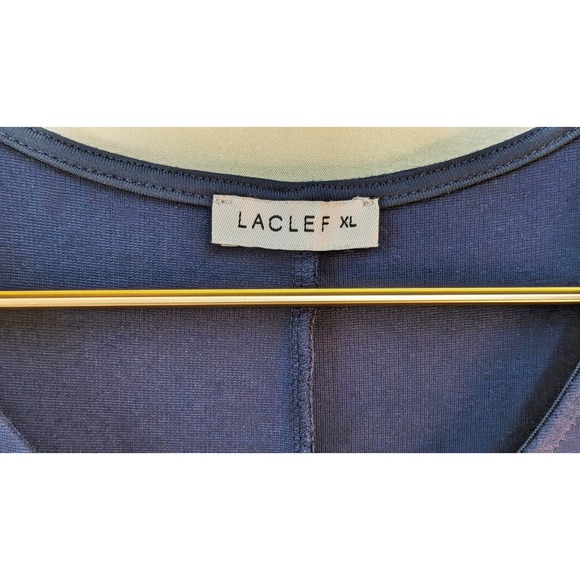 Laclef XL navy blue sleeveless pleated knee length stretch dress - Picture 3 of 6